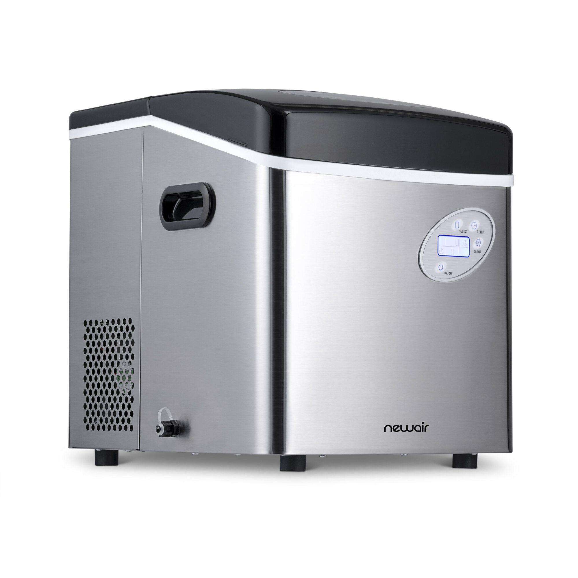 Newair, 4 Ice Size Countertop Ice Maker, Pieces Per Operating Cycle 12, Pounds of Ice Per Day 50 lb, Model# AI-215SS